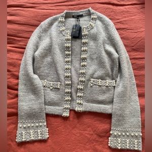 Grey Pearl Maje Cardigan SZ1, NWT